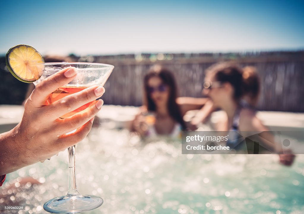 Cocktail Party In hot tub