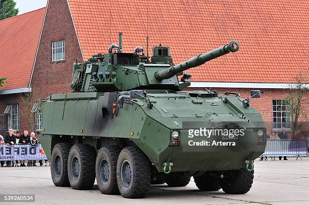 Piranha IIIC armoured fighting vehicle demonstration during open day of the Belgian army at Leopoldsburg, Belgium.