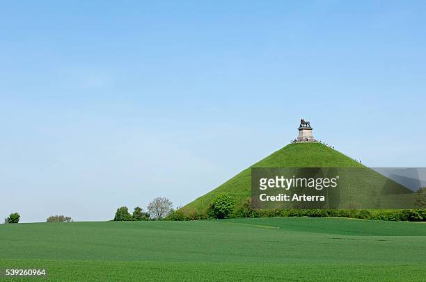 Lion Hill / Lion's Mound / Butte du Lion memorial monument of the 1815 Battle of Waterloo, Eigenbrakel near Brussels, Belgium.