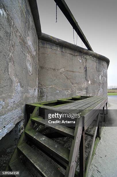 Gallows where prisoners were executed at Fort Breendonk, Belgium.