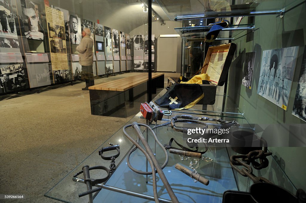 Instruments of torture at the Fort Breendonk museum