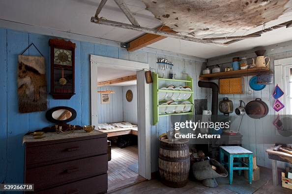 Interior of traditional house at the Uummannaq Museum