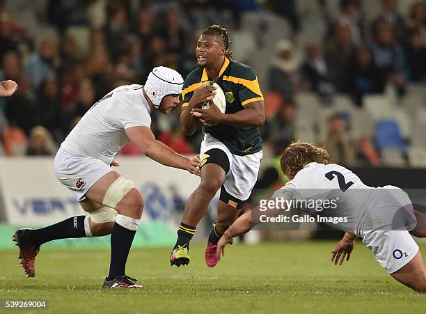Howard Mnisi of the SA 'A' team during the match between South Africa 'A' and England Saxons at Toyota Stadium on June 10, 2016 in Bloemfontein,...
