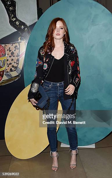 Ellie Bamber attends the Burberry LC:M event at 121 Regent Street hosted by Christopher Bailey, Burberry Chief Creative and Chief Executive Officer...
