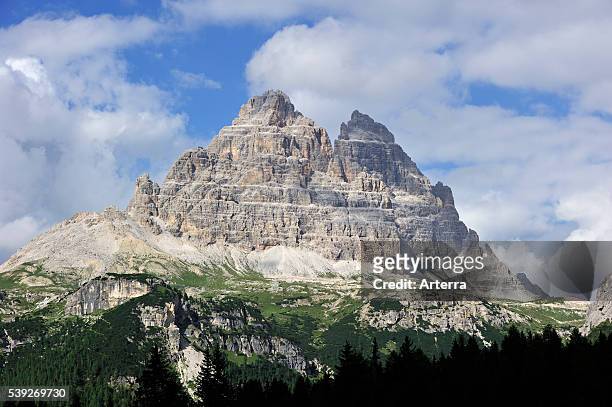 The mountain range Gruppo dei Cadini di Misurina in the Dolomites, Italy.