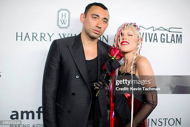 Designer Nicola Formichetti and Model Brooke Candy attend 7th Annual amfAR Inspiration Gala New York at Skylight at Moynihan Station on June 9, 2016...