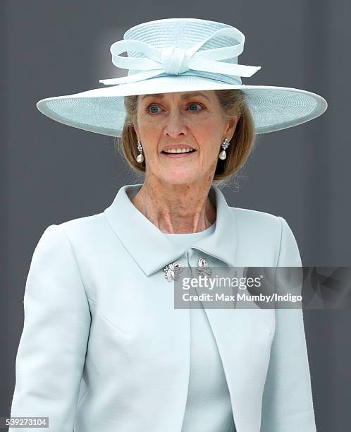 Lady Penny Brabourne attends a national service of thanksgiving to mark Queen Elizabeth II's 90th birthday at St Paul's Cathedral on June 10, 2016 in...