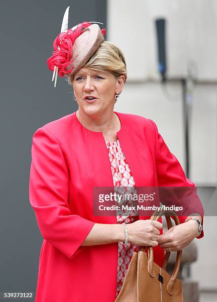 Clare Balding attends a national service of thanksgiving to mark Queen Elizabeth II's 90th birthday at St Paul's Cathedral on June 10, 2016 in...