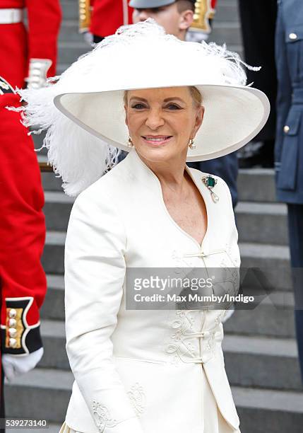 Princess Michael of Kent attends a national service of thanksgiving to mark Queen Elizabeth II's 90th birthday at St Paul's Cathedral on June 10,...