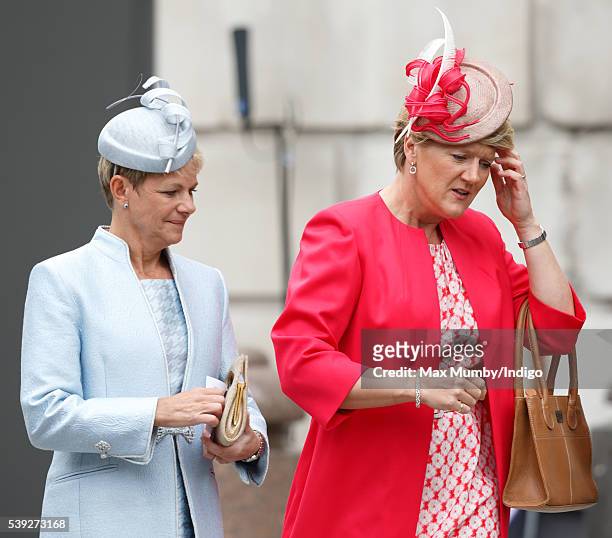 Alice Arnold and Clare Balding attend a national service of thanksgiving to mark Queen Elizabeth II's 90th birthday at St Paul's Cathedral on June...