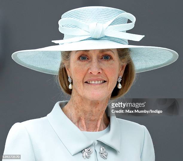 Lady Penny Brabourne attends a national service of thanksgiving to mark Queen Elizabeth II's 90th birthday at St Paul's Cathedral on June 10, 2016 in...