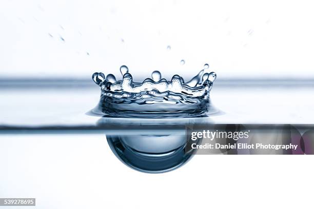 water drop close-up - splash crown stock pictures, royalty-free photos & images