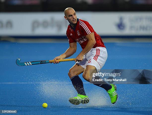 Nick Catlin of Great Britain during the FIH Men's Hero Hockey Champions Trophy 2016 - Day One match between Great Britain and Australia at Queen...