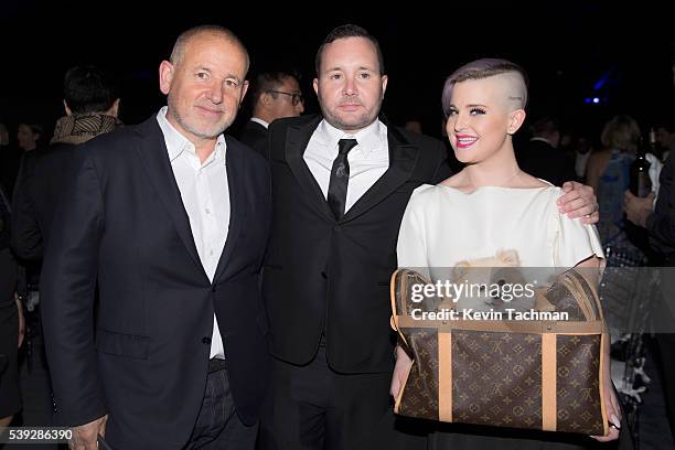 Fabien Baron, Kim Jones and Kelly Osbourne attend 7th Annual amfAR Inspiration Gala New York at Skylight at Moynihan Station on June 9, 2016 in New...