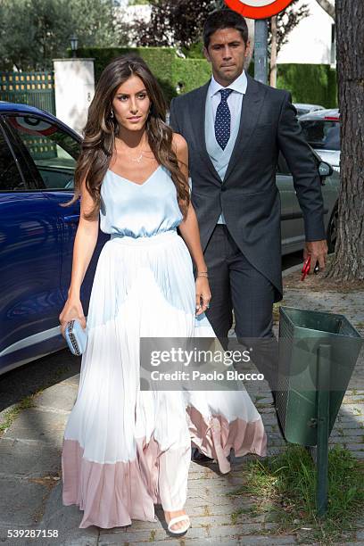 Ana Boyer and Fernando Verdasco attend the wedding ceremony of Sara Verdasco and Juan Carmona on June 10, 2016 in Madrid, Spain.