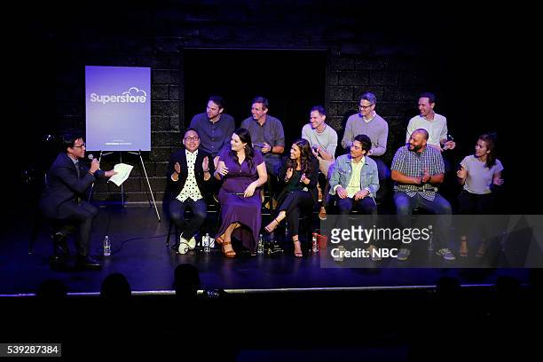 Event at Upright Citizens Brigade Theatre Sunset, Los Angeles, June 7, 2016 -- Pictured: Front Row: Dan Bucatinsky, Moderator; Nico Santos, Lauren...