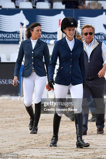 Athina Onassis and Pilar Lucrecia Cordon attends International Longines Global Champion Tour - Day 2 on June 10, 2016 in Cannes, France.