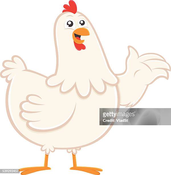 chicken cartoon character mascot - chicken cartoons stock illustrations