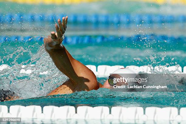 Edward Smith swims in the heats of the 200m freestyle during day one of the 2016 Arena Pro Swim Series at Santa Clara at George F. Haines...