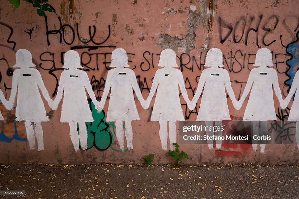 The murals against femicide in Rome