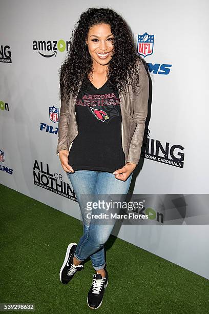 Jordin Sparks arrives at the Premiere of Amazon Video's "All Or Nothing: A Season with the Arizona Cardinals" after party on June 9, 2016 in Los...