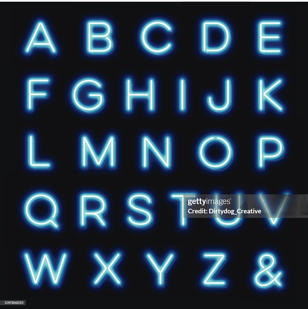 Vektor-neon Buchstaben des Alphabets