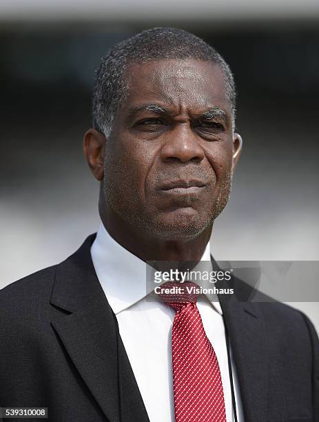 Michael Holding of Sky Sports during day one of the 3rd Investec Test match between England and Sri Lanka at Lord's Cricket Ground on June 9, 2016 in...