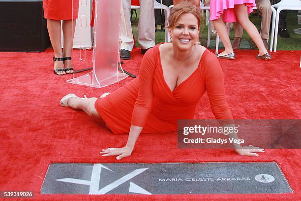 Maria Celeste is honored with a star in Paseo de la Fama on June 10, 2016 in San Juan, Puerto Rico.