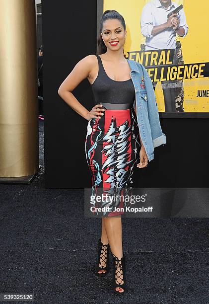 Actress Lilly Singh arrives at the Los Angeles Premiere "Central Intelligence" at Westwood Village Theatre on June 10, 2016 in Westwood, California.
