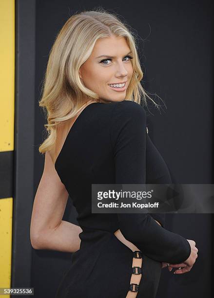 Model Charlotte McKinney arrives at the Los Angeles Premiere "Central Intelligence" at Westwood Village Theatre on June 10, 2016 in Westwood,...