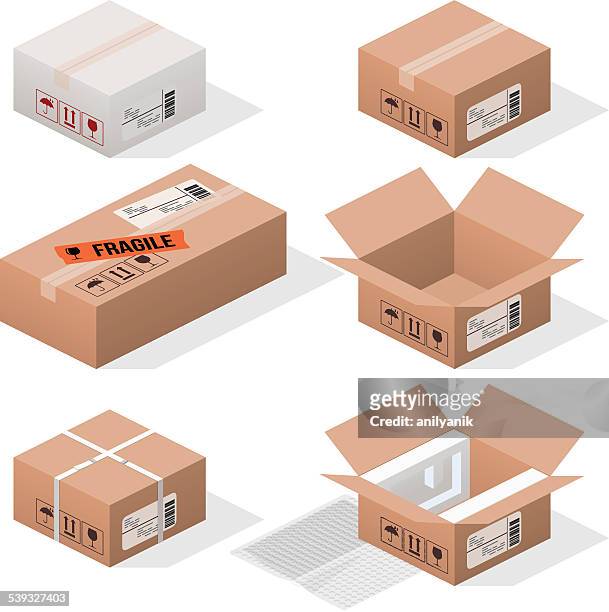 cardboard boxes - anilyanik stock illustrations
