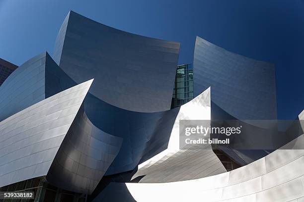 late afternoon view of walt disney concert hall - frank gehry stock pictures, royalty-free photos & images