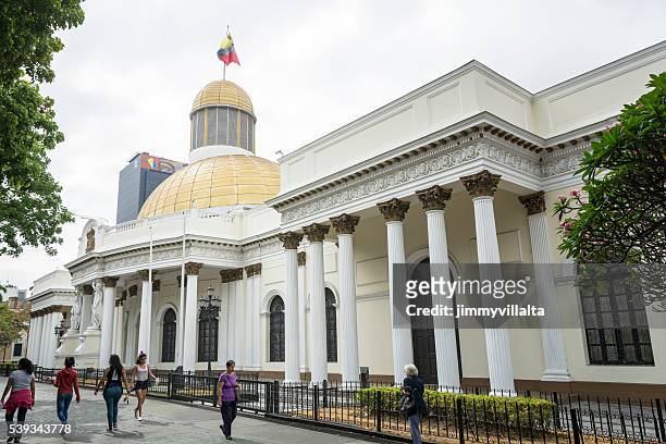 the federal legislative palace. capitol. national assembly - caracas stock pictures, royalty-free photos & images