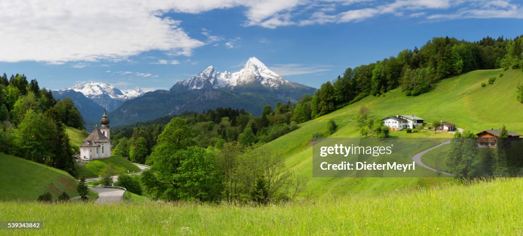 Pilgrimage Church Maria Gern with Watzmann in background