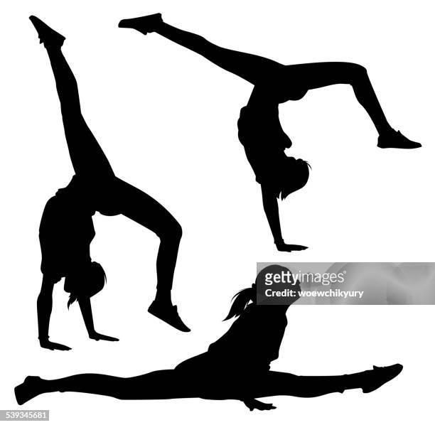 acrobat vector - gymnastics stock illustrations