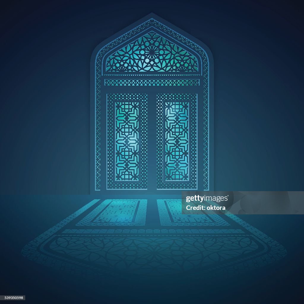 Islamic Background Design Mosque Window With Light Shadow High-Res ...