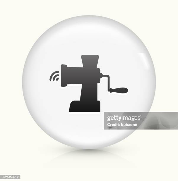meat grinder icon on white round vector button - ground beef white background stock illustrations