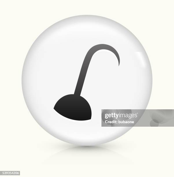 pirate hook icon on white round vector button - pirate hook stock illustrations