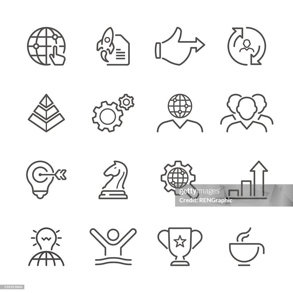 Flat Line icons - Business  Series