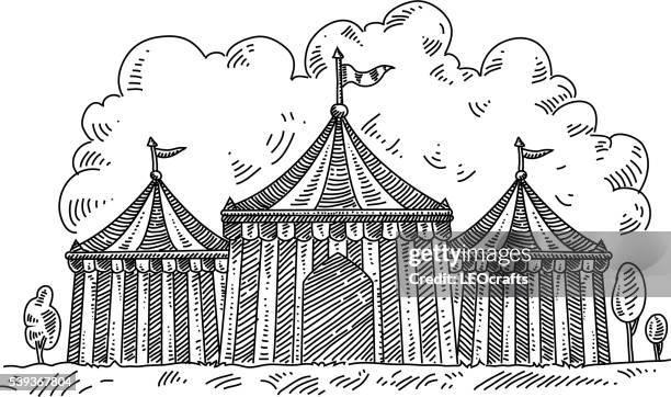 circus tent drawing - circus tent stock illustrations