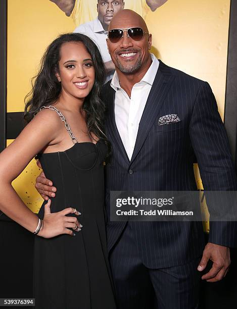 Dwayne Johnson with his daughter Simone Alexandra Johnson at the premiere Of Warner Bros. Pictures' "Central Intelligence" at Westwood Village...