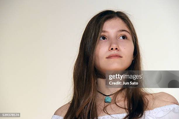 Actress Ilayda Akdogan attends the 'Mustang' stage greeting at Cinema Switch Ginza Theater on June 11, 2016 in Tokyo, Japan.