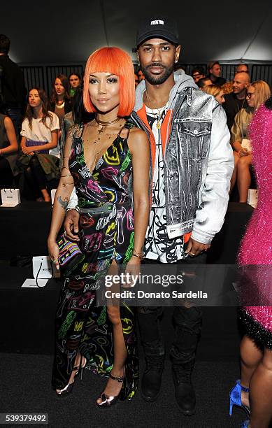 Singer Jhene Aiko and Big Sean attend the Moschino Spring/Summer17 Menswear and Women's Resort Collection during MADE LA at L.A. LIVE Event Deck on...
