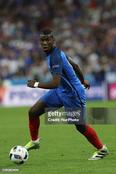 Paul Pogba during the UEFA EURO 2016 Group A match between France and Romania at Stade de France on June 10, 2016 in Paris, France.