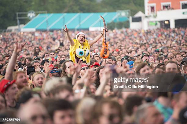 General view of music fans enjoying the atmosphere during day 1 of Download Festival at Donnington Park on June 10, 2016 in Donnington, England.