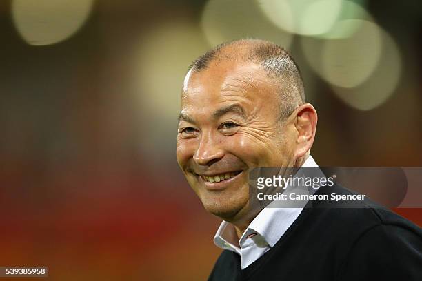 England coach Eddie Jones walks onto the pitch prior to the International Test match between the Australian Wallabies and England at Suncorp Stadium...