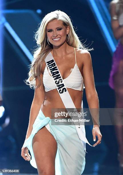 Miss Arkansas USA 2016 Abby Floyd is named a top 10 finalist during the 2016 Miss USA pageant at T-Mobile Arena on June 5, 2016 in Las Vegas, Nevada.