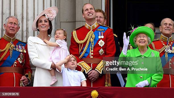 Prince Charles, Prince of Wales, Catherine, Duchess of Cambridge, Princess Charlotte, Prince George, Prince William, Duke of Cambridge, Prince Harry,...