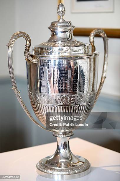 The Queens Cup Trophy during the draw at Queens Club on June 11, 2016 in London, England.