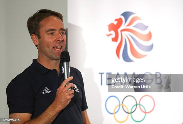 Iain Bates, Team GB Tennis Leader speaks to media during an announcement of tennis athletes named in Team GB for the Rio 2016 Olympic Games at The...